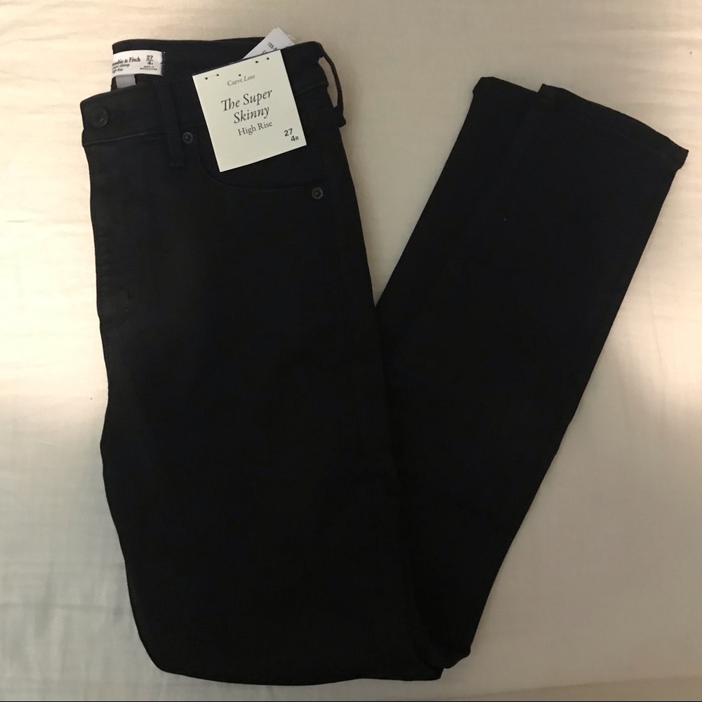 Abercrombie & Fitch Super Skinny High Rise Black Jeans NWT